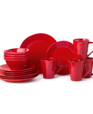 Сертифицированный международный рождественский набор ягодно-красного цвета, 16 шт. Набор посуды на 4 персоны