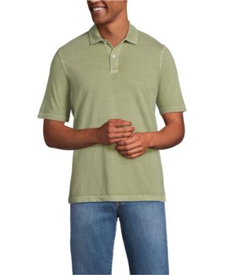 Поло Lands' End Big & Tall Super T с коротким рукавом, выцветшее на солнце, зеленое