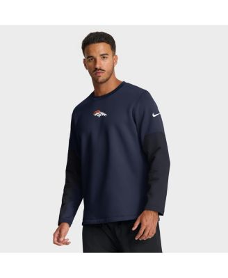 Мужская футболка с длинным рукавом Nike Navy Denver Broncos Sideline с надписью Win Performance