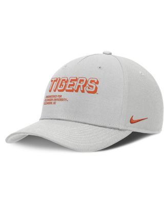 Мужская серая кепка Nike Clemson Tigers 2025 с регулируемой посадкой по бокам и защипами от пыли серого цвета