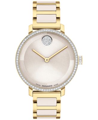 Женские швейцарские кварцевые часы Movado Bold Evolution 2.0 с золотисто-серо-коричневой керамикой, 34 мм