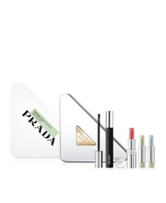 PRADA, 4 шт. Набор косметики Beauty с металлическим клатчем в форме треугольника, без цвета