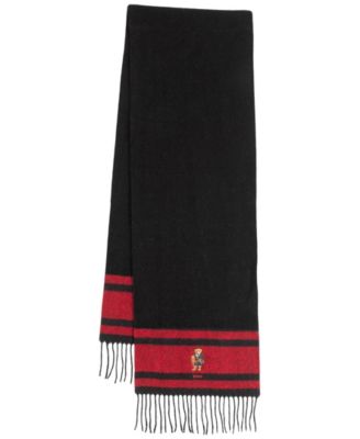Мужской тканый праздничный шарф Polo Ralph Lauren с изображением медведя