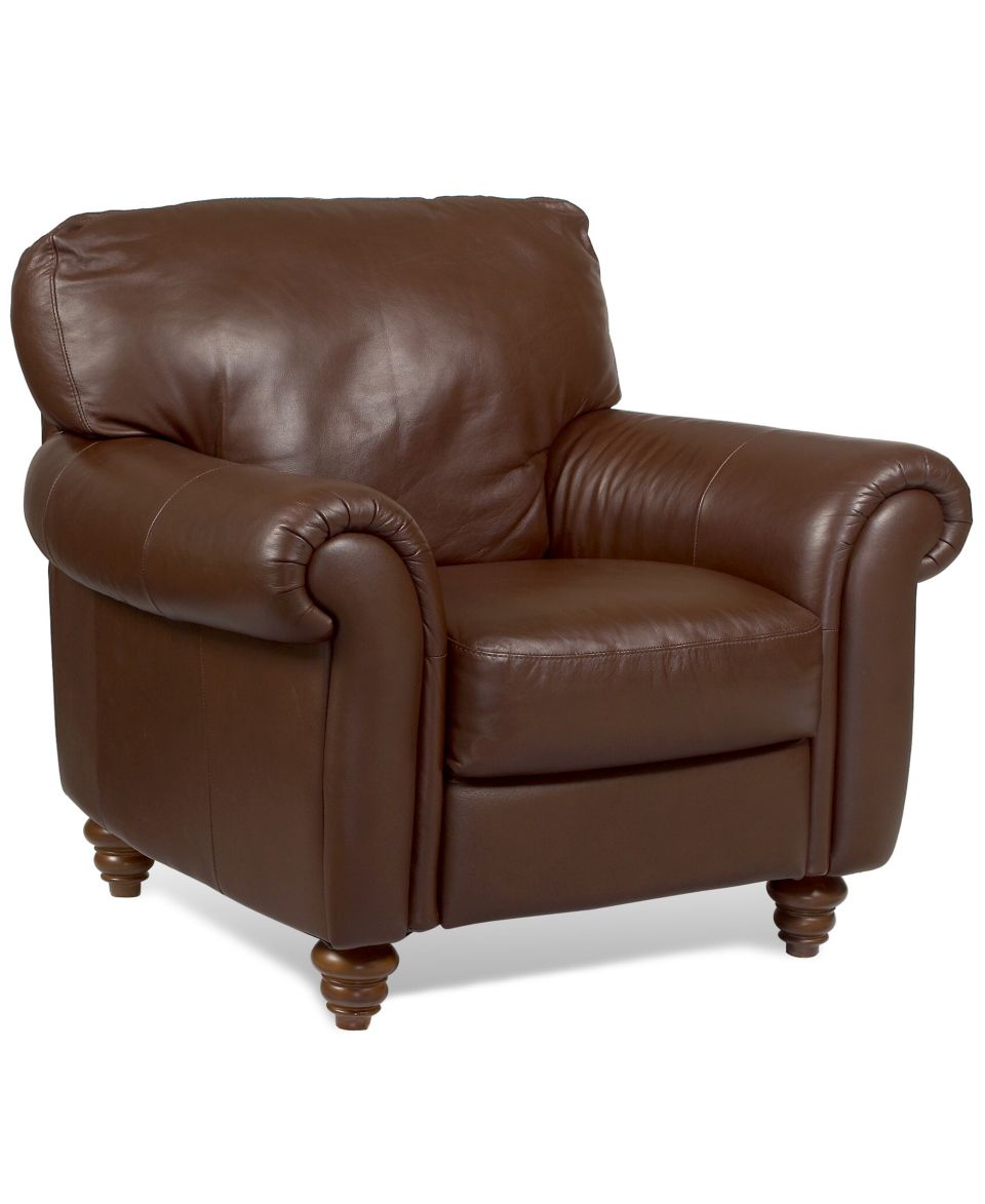 Umbria Leather Living Room Chair, 41W x 37D x 36H