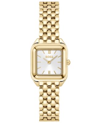 Женские кварцевые часы Hugo Boss Mae Petite Quartz Basic Mini с ионным покрытием из тонкой золотой стали, 22 мм