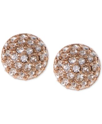 Givenchy Earrings, Rose Gold-Tone Crystal Button Earrings & Reviews ...