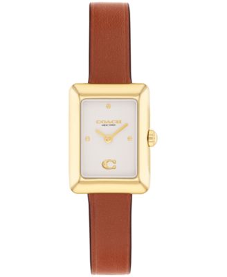 Женские часы COACH's Mara Saddle на кожаном ремешке, 19 x 26 мм