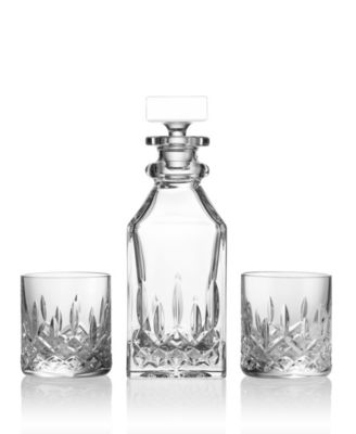 Квадратный мини-графин Waterford Connoisseur Lismore и пара бокалов, 16 унций