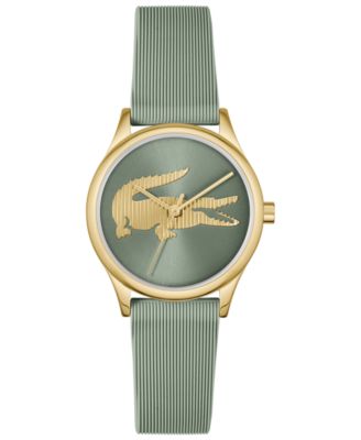 Женские часы Lacoste с зеленым силиконовым ремешком Crocodelle, 30 мм