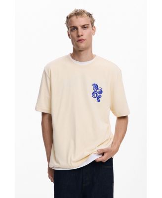 Мужская футболка Desigual с рисунком Пейсли коричнево-бежевого цвета