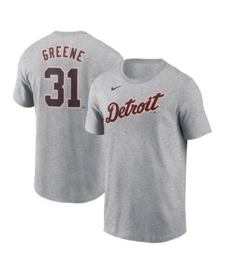 Мужская футболка Nike Riley Greene Grey с именем и номером Detroit Tigers Fuse серого цвета