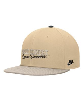 Мужская шапка Nike Gold Wake Forest Demon Deacons Vintage Script Pro Dri-FIT Snapback золотистого цвета