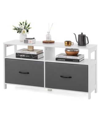 Тканевый комод Volenca с 2 выдвижными ящиками и 2 открытыми полками