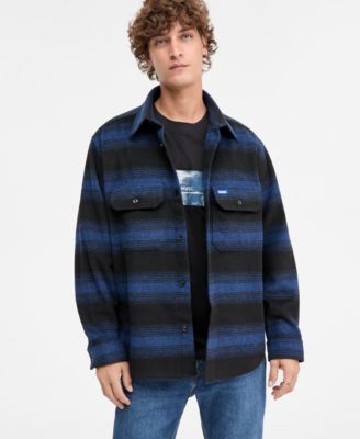 Мужская рубашка-пиджак Hugo Boss Ebolt в полоску на пуговицах спереди