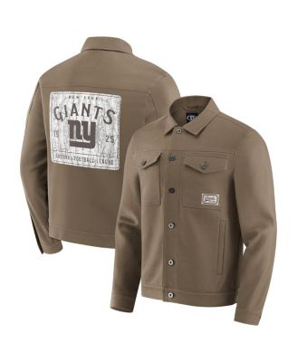 Мужская коричневая куртка дальнобойщика Fanatics New York Giants на всех пуговицах