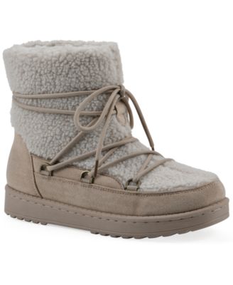 Женские ботинки Isador из искусственного меха шерпа на шнуровке White Mountain коричнево-бежевого цвета