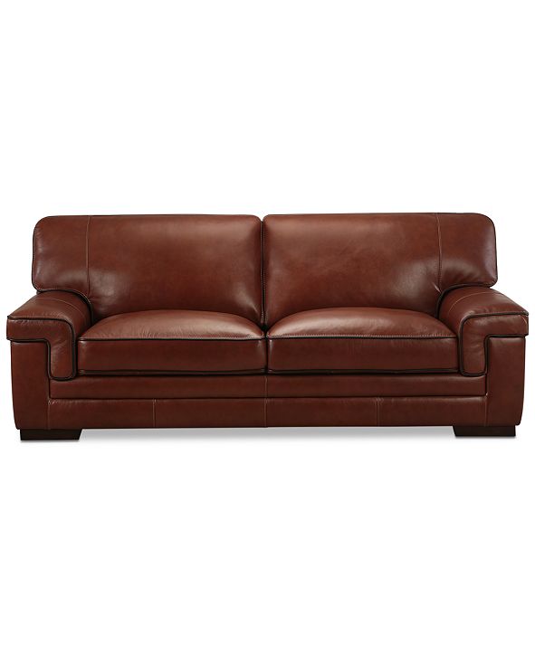 Furniture Myars 91" Leather Sofa & Reviews Furniture