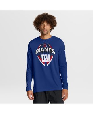 Мужская футболка Nike Royal New York Giants Prime Time Legend Icon Performance с длинным рукавом