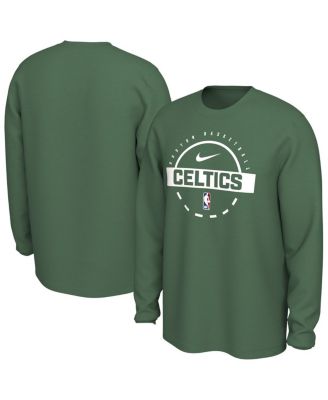 Мужская тренировочная футболка Nike Kelly Green Boston Celtics Authentic с длинным рукавом