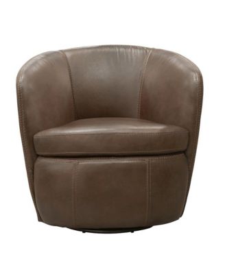Клубное вращающееся кресло Parker Living Vintage из 100% итальянской кожи коричневого цвета
