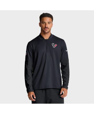 Мужской темно-синий пуловер Nike Houston Texans Sideline Dri-FIT с полупрозрачной молнией по бокам