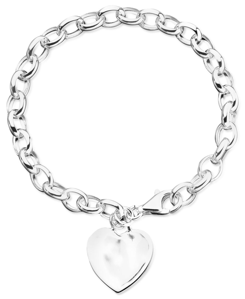 Giani Bernini Heart Tag Chain Bracelet in Sterling Silver