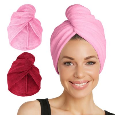 Turbie Twist Microfiber Twist 2 упаковки (темно-бордовый, морской розовый)