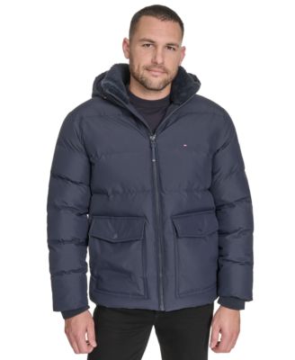 Мужская пуховая куртка Tommy Hilfiger с капюшоном и двумя карманами