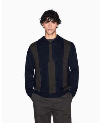 Мужской шерстяной свитер с капюшоном из цветного блока A|X Armani Exchange