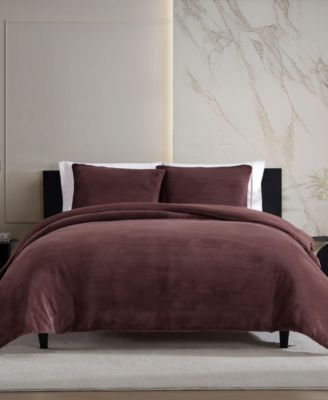 Фирменный однотонный искусственный мех Vera Wang, 3 шт. Комплект постельного белья, King