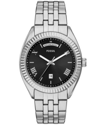 Мужские часы Fossil Campbell Campbell с тремя стрелками и дневной датой из нержавеющей стали, 42 мм