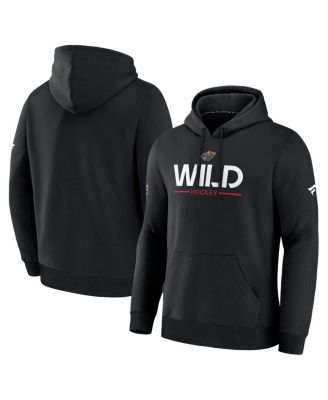 Мужская черная толстовка Fanatics Minnesota Wild Authentic Pro Primary с капюшоном