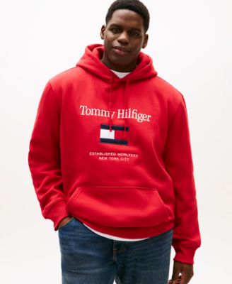 Мужская толстовка Tommy Hilfiger Big & Tall с вышитым флагом с капюшоном