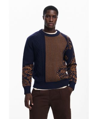 Дизайнерский мужской свитер с рисунком Пейсли