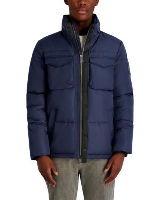 Мужской пуховик от КАРЛА ЛАГЕРФЕЛЬДА в ПАРИЖЕ с нагрудными карманами