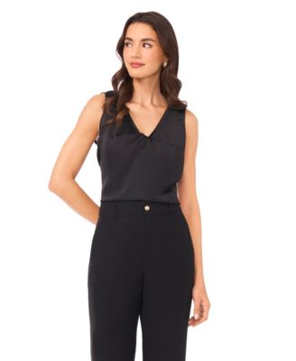Женский топ без рукавов CeCe Twist с V-образным вырезом, черный