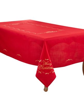 Дизайнерская скатерть с вышивкой Saro Lifestyle Merry Christmas, 65
