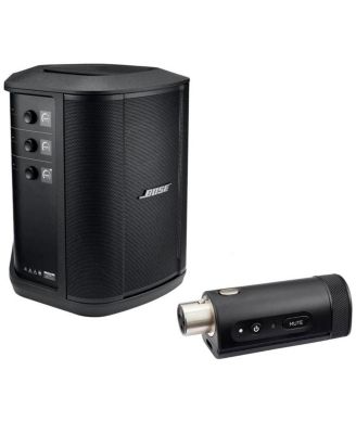 Портативная беспроводная акустическая система Bose S1 Pro+ с Bluetooth, беспроводным микрофоном XLR / линейным передатчиком черного цвета