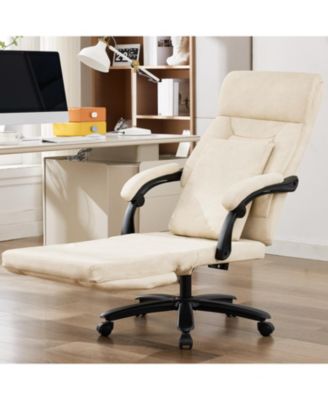 Офисное кресло DYHOME с откидной спинкой и подставкой для ног, Вращающееся рабочее кресло из искусственной кожи с поясничной поддержкой, Регулируемые сиденья на колесиках