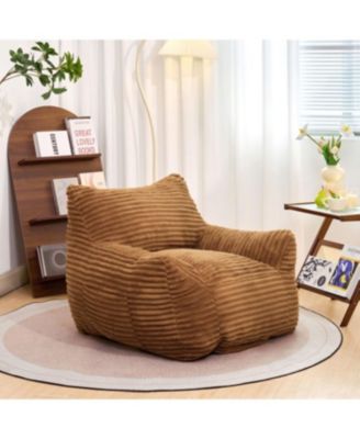 Кресло-мешок Streamdale Furniture Bean Bag с подлокотниками - Негабаритный удобный бежевый диван-кровать Lazy Floor