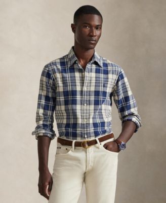 Мужская оксфордская рубашка Polo Ralph Lauren белого цвета