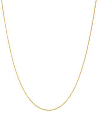 Колье Macy's на цельной пшеничной цепочке из желтого золота 14 карат белого цвета