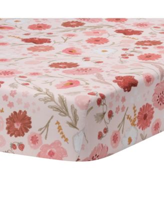 Постельное белье Originals Flower Power с цветочным/ клубничным рисунком для детской кроватки / Простыни для малышей