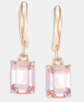 Серьги Lauren Ralph Lauren Glass Stone Drop Huggie розовые