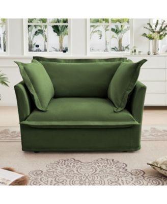 Обтянутое синелью кресло Streamdale Furniture с большими подушками