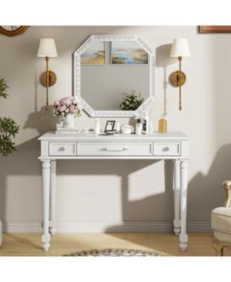 Ретро-косметический стол Streamdale Furniture с зеркалом и 3 выдвижными ящиками