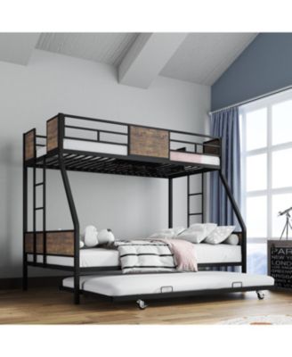 Двухъярусная кровать Streamdale Furniture Twin Over Full с выдвижными ящиками и лестницами