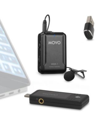 Беспроводная петличная микрофонная система Movo WMX-1-UL с разъемами USB и USB-C для компьютеров без цвета