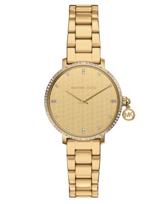 Женские часы Michael Kors Pyper с двумя стрелками золотистого цвета из нержавеющей стали, 32-миллиметровое золото