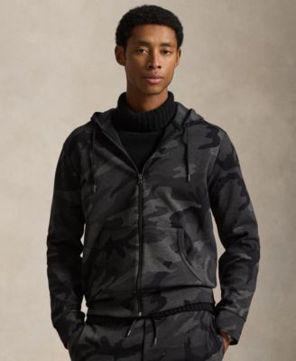 Мужская толстовка Polo Ralph Lauren из двойной вязки с капюшоном на молнии, черная